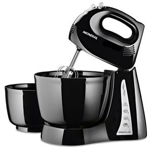 Batedeira Premium Mondial Preto e Inox 500W B-04 NP