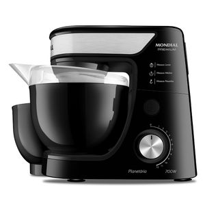Batedeira Planetária Mondial Preto e Inox 700W BP-01P-B