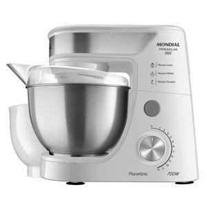 Batedeira Planetária Mondial Branco e Inox 700W BP-02P-W -TI