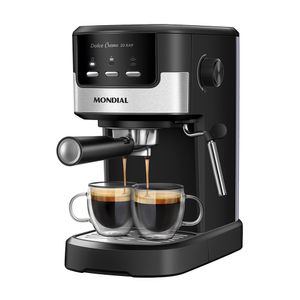Cafeteira Espresso Dolce Crema 20 Bar Mondial Preto e Inox 1200W C-20-EC
